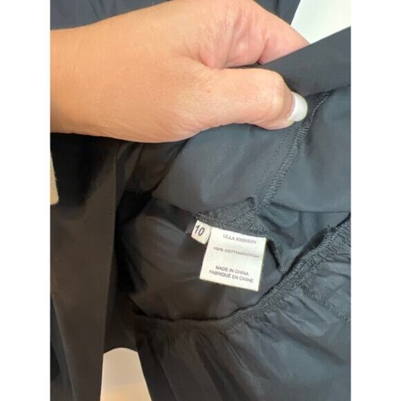 NEW Ulla Johnson Caris Ruffle Long Sleeve Cotton Black Minidress  Size: 10 - Picture 5 of 7